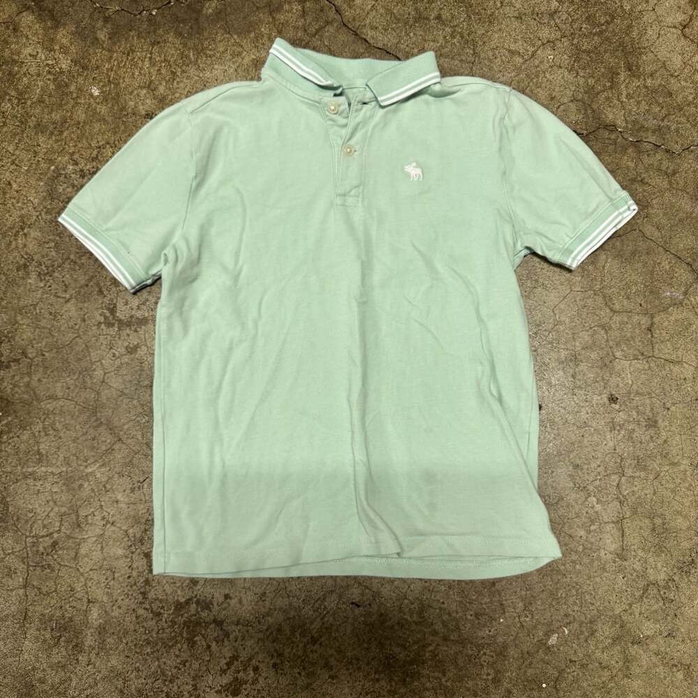Abercrombie Kids Tipped Pique Polo Shirt Size 11/12 Green baby tee